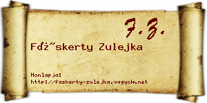 Fáskerty Zulejka névjegykártya